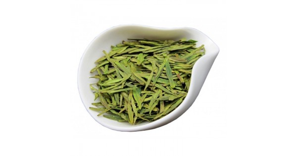 Organic longjing dragon well tea with appearance and distinctive flavor